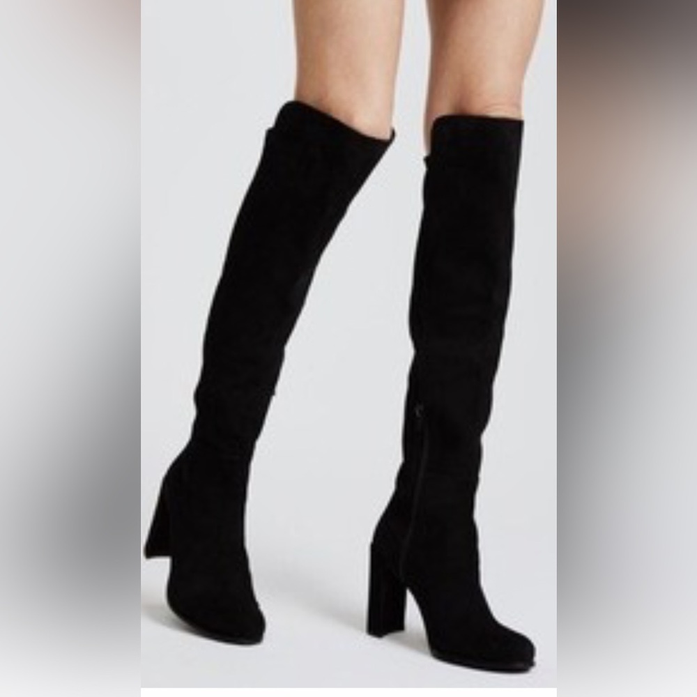 Stuart Weitzman AllJill Black Suede Over the Knee Boots Size 7
